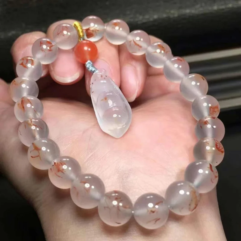 سوار زهرة عشب أحمر مع Fu Dou قلادة صغيرة ، طبيعية ، مادة سيتشوان ، مبيعات مباشرة ، المصنع #4