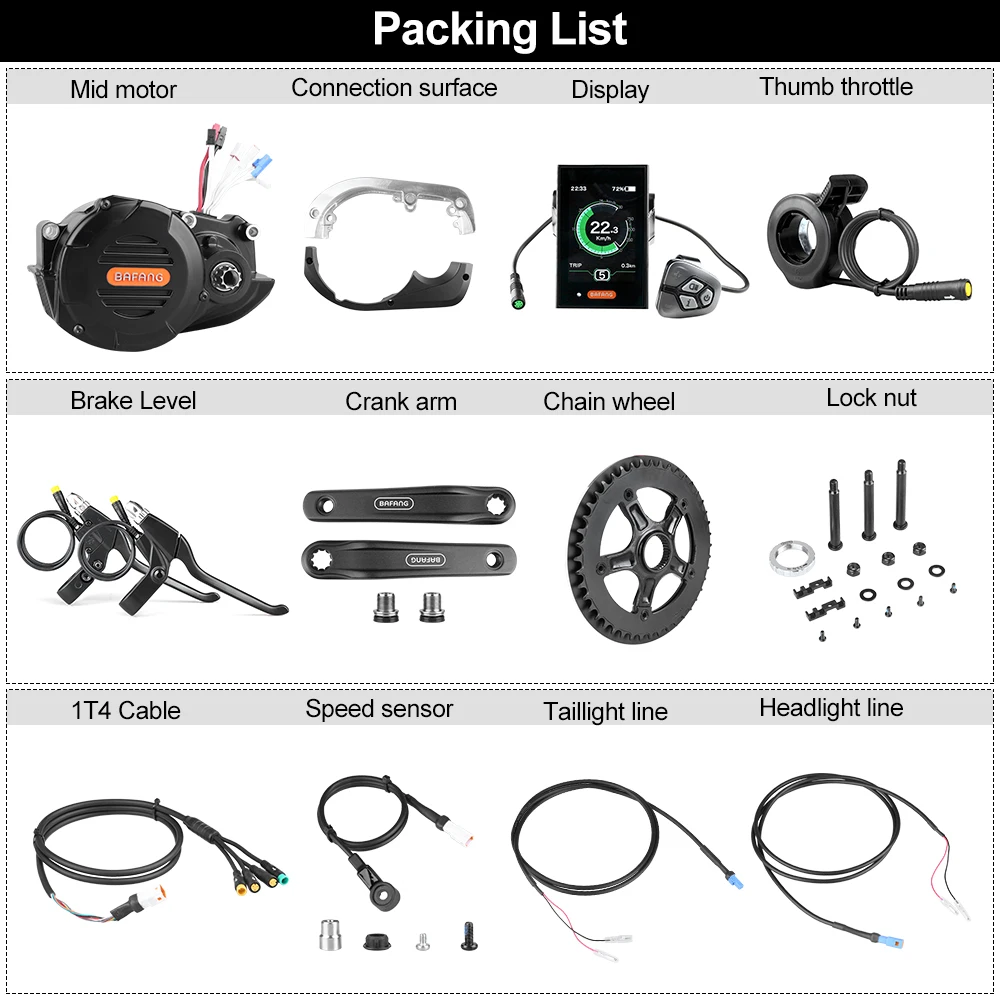 Bafang M620 G510 48V 52V 1000W Mid Drive e-Bike Motor Kit di conversione bicicletta da carico elettrico per Mountain Bike DPC18