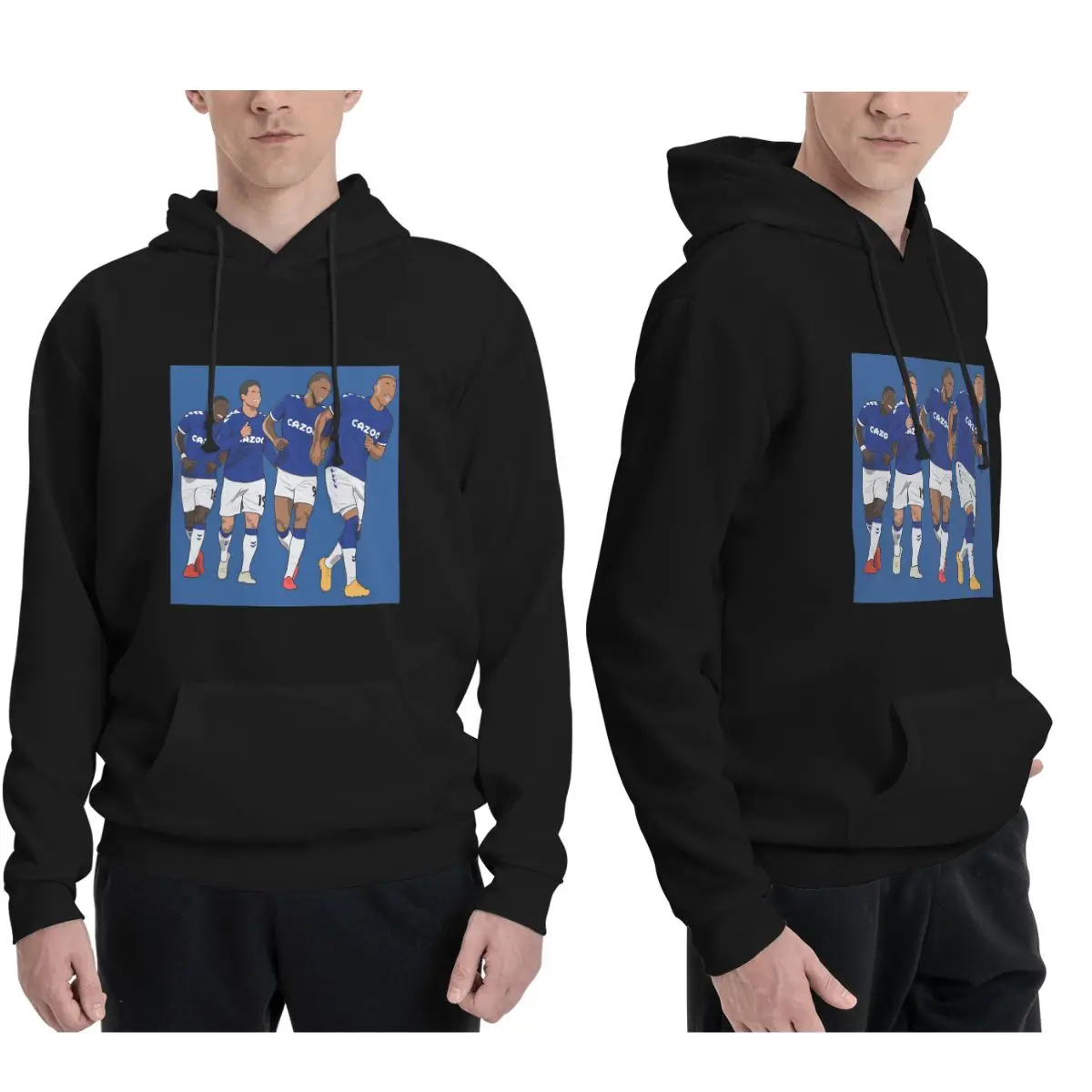 Everton Goal Celebration Richarlison Calvert Lewin Rodriguez Nkounkou هوديس البلوز البلوز كم طويل ملابس الشارع الشهير الشتاء