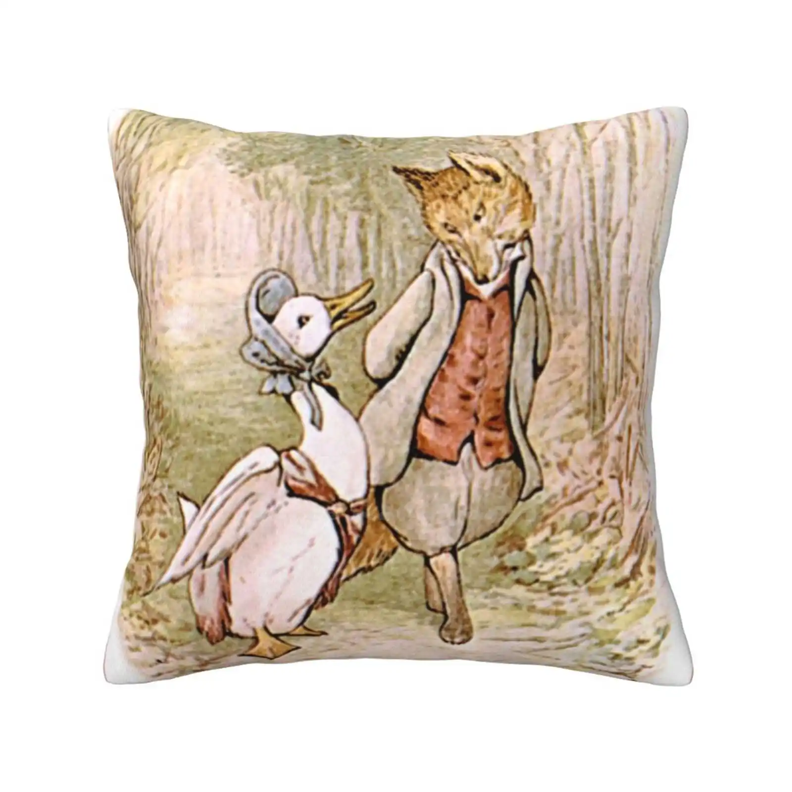 Jemimah Puddleduck And The Gentleman-Beatrix Potter Pillows Case Bedroom Home Decoration Jemimah Puddleduck Fox Gentleman