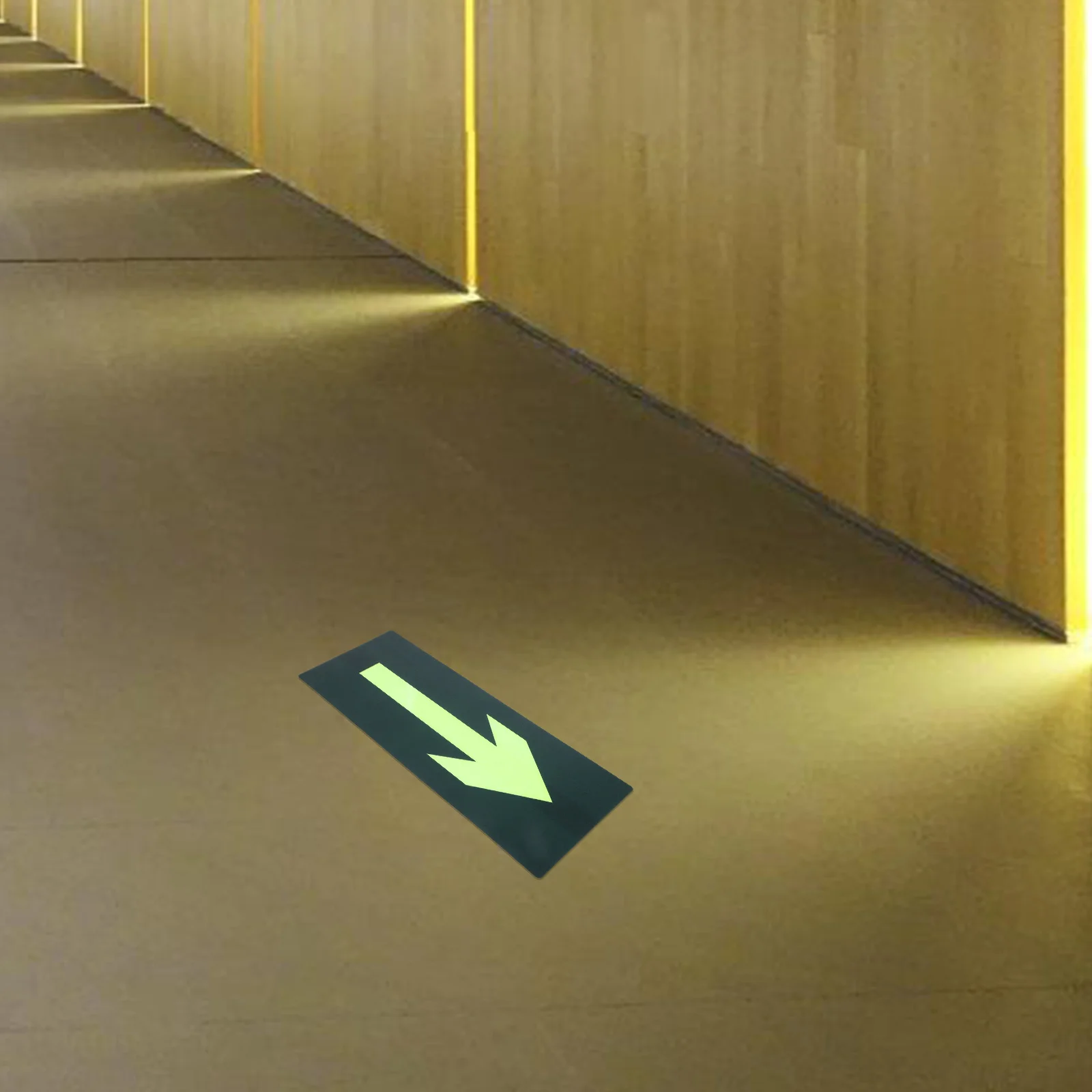 8Pcs Luminous Waterproof Exit Stickers Self Adhesive Emergency Arrow Signs for Fire Safety Evacuation Guidance in Malls