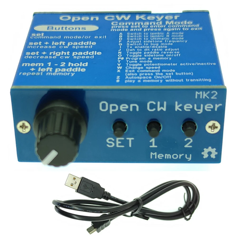 Open CW Keyer MK2 KIT with Metal Case CW Keyer MK2 KIT CW Speed Adjustable From 1 to 999 WPM(DIY Kits)