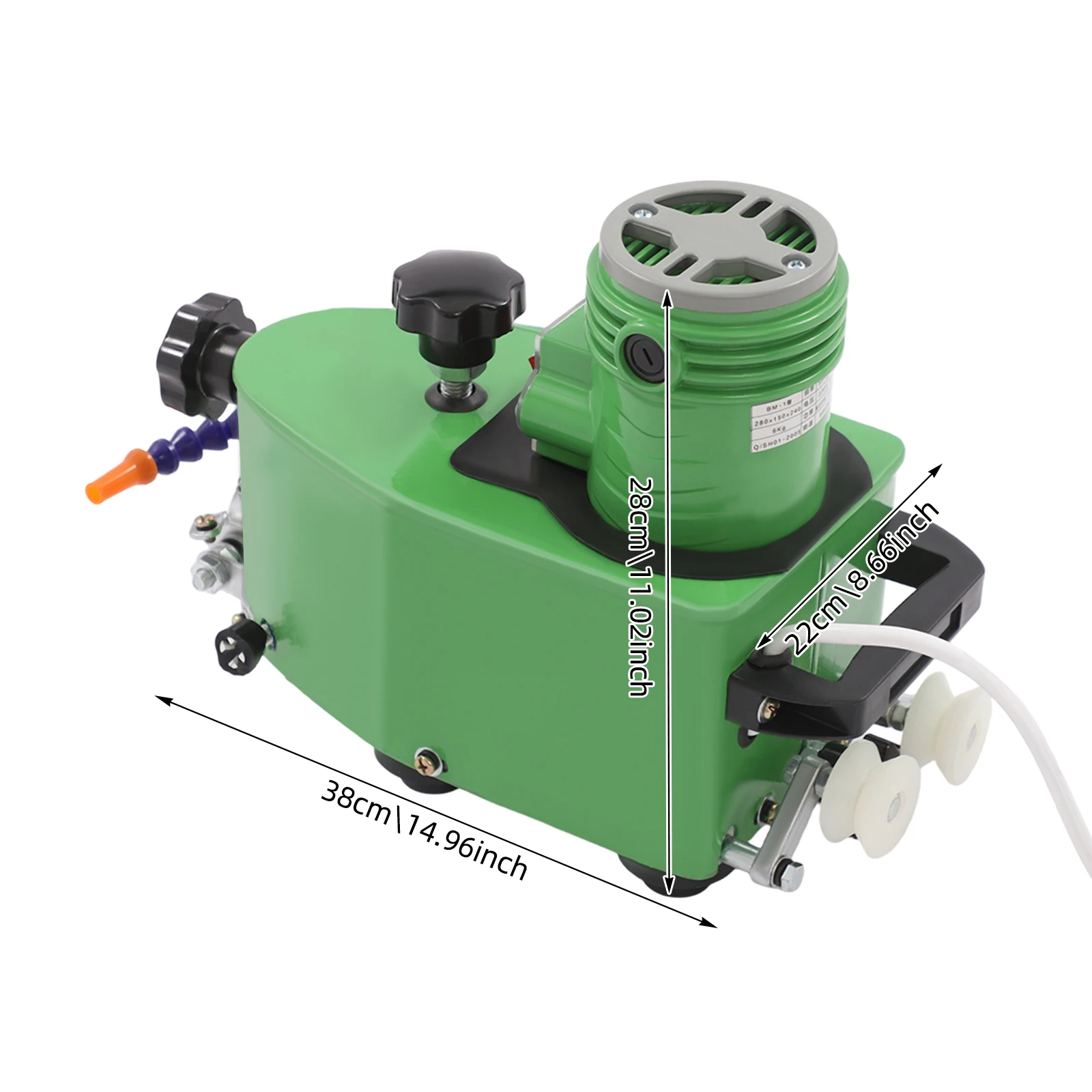 

14,96*8,66*11,02 дюйма, зеленый портативный электрический шлифовальный станок для кромок стекла для снятия фаски и полировки стекла с толщиной 3-20 мм