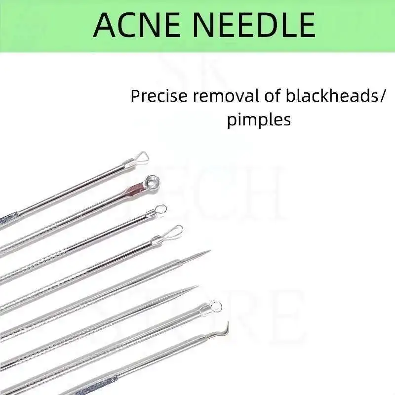 

1/3/5/7 PCS/set Stainless Steel Acne Clip Cell ACNE Needle Remove Blackhead Removal Pimple Squeezing Pimple Picking Needle Set