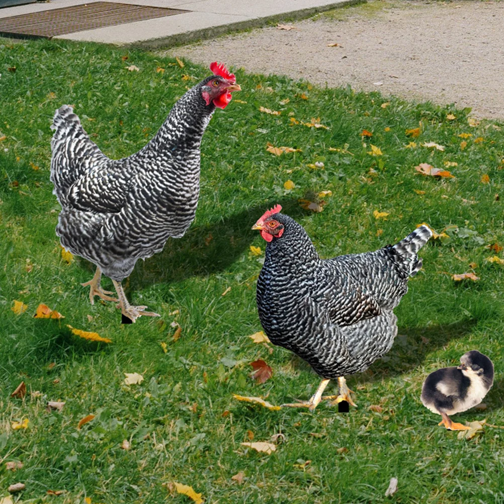 Chicken Toys Imitation Insert Card Hen Garden Decoration Decorate for Coop Acrylic Lawn Ornaments