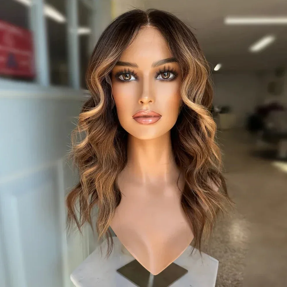 

Highlight Brown Glueless Soft Long body wave 5x5 Silk Base Jewish Human Hair With BabyHair HD Lace European Hair Preplucked