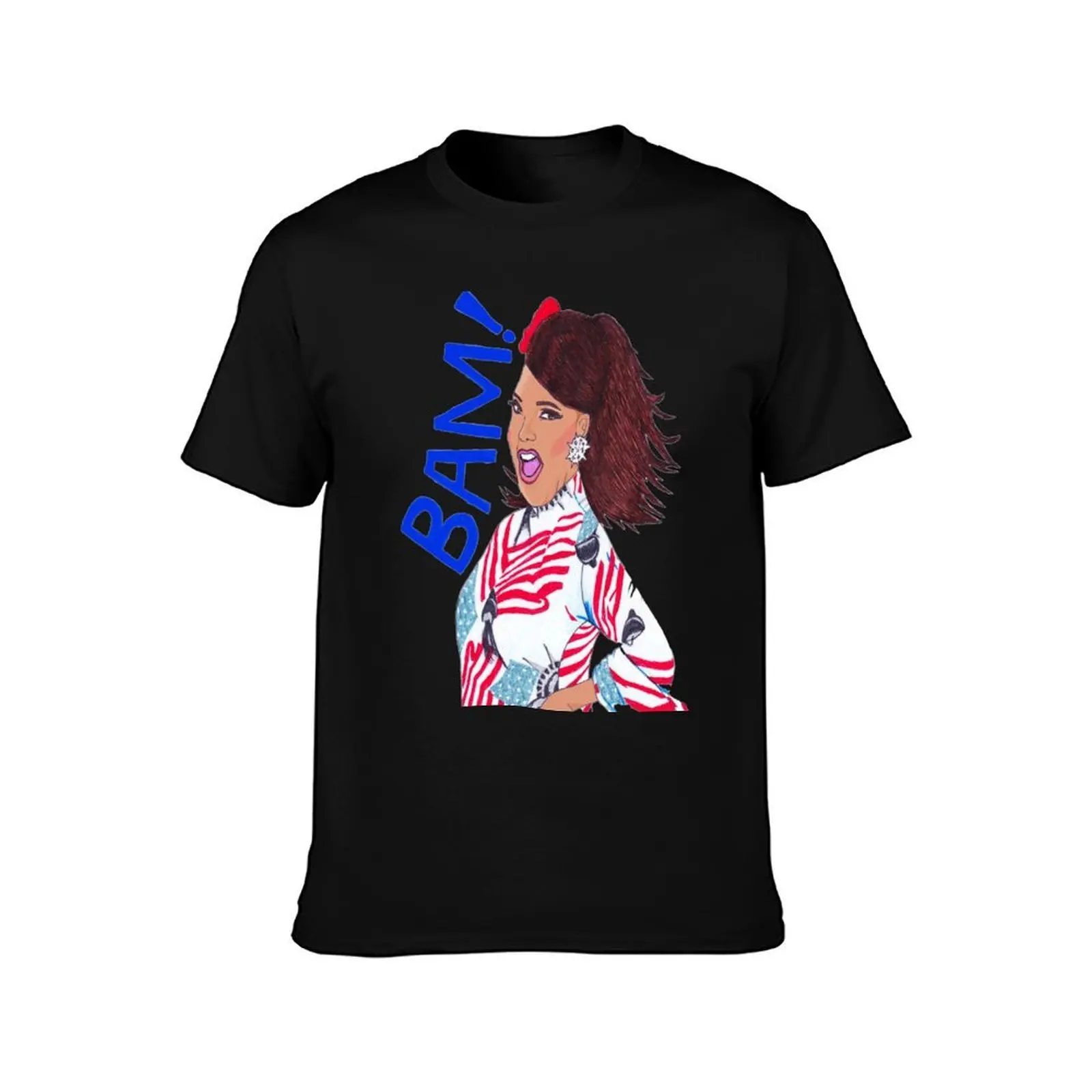 Alexis Mateo BAM! T-Shirt, Summer Casual Cotton Tee, Oversized Streetwear Tops, Vintage Graphic Print, Loose Fit Short Sleeve