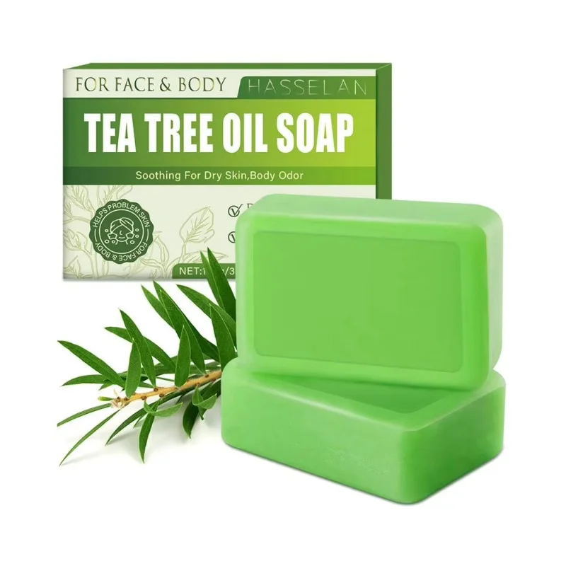 Tea Tree Cleansing and Bathing Soap, 100g; Tea Tree Essential Oil Soap, Suitable for Face and Body, Natural Skin Care and Cleansing Product, Especially Suitable for Oily, Dry, and Itchy Skin
