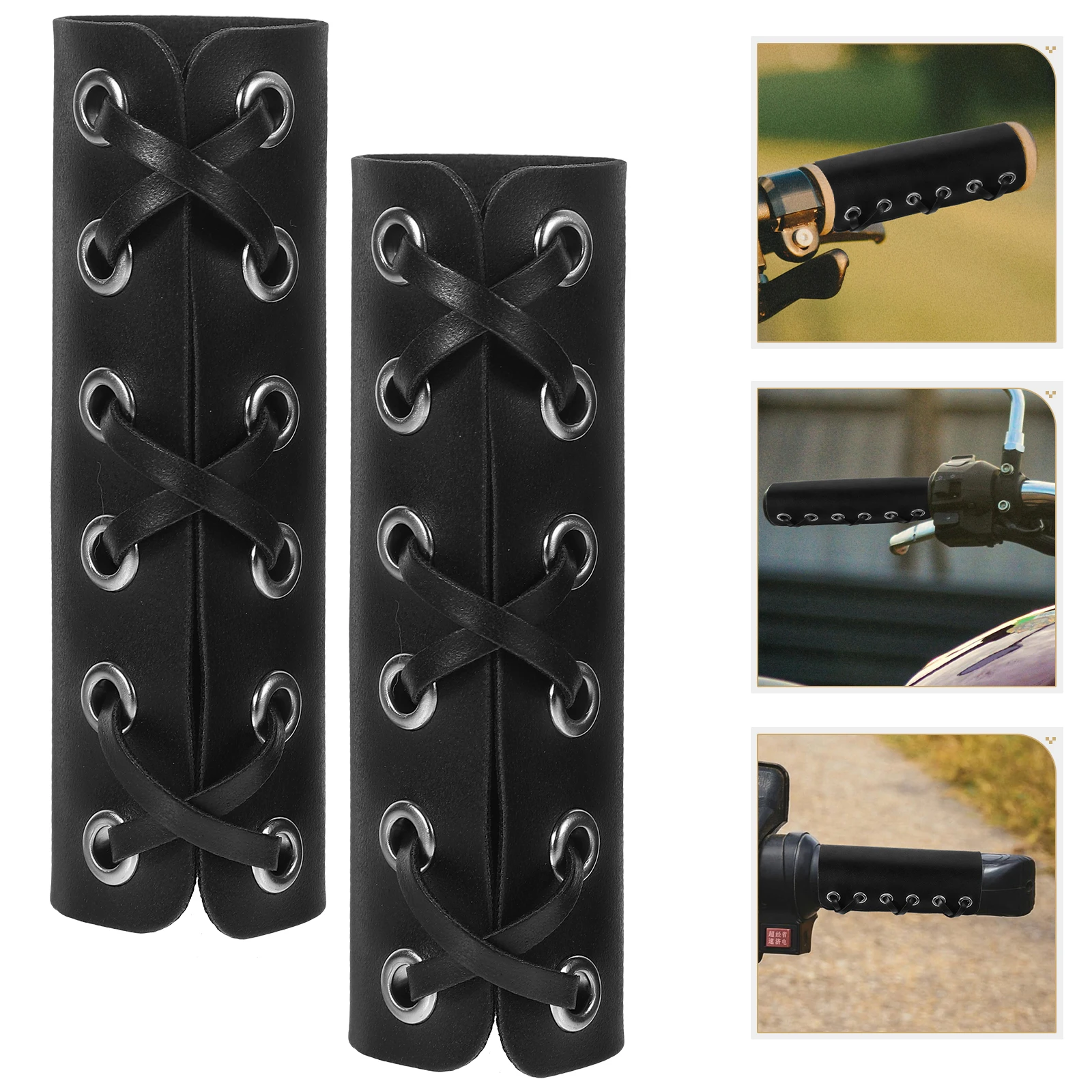 

Retro Bicycle Handlebar Grips Brown Color Motorcycle Scooter Bike Handles Anti Skid Comfortable Shock Proof Long