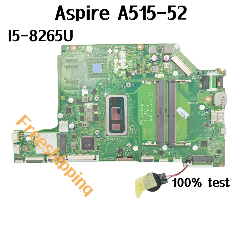 

EH5AW LA-G521P Laptop Motherboard For ACER Aspire A515-52 I5-8265U CPU System motherboard 100% work