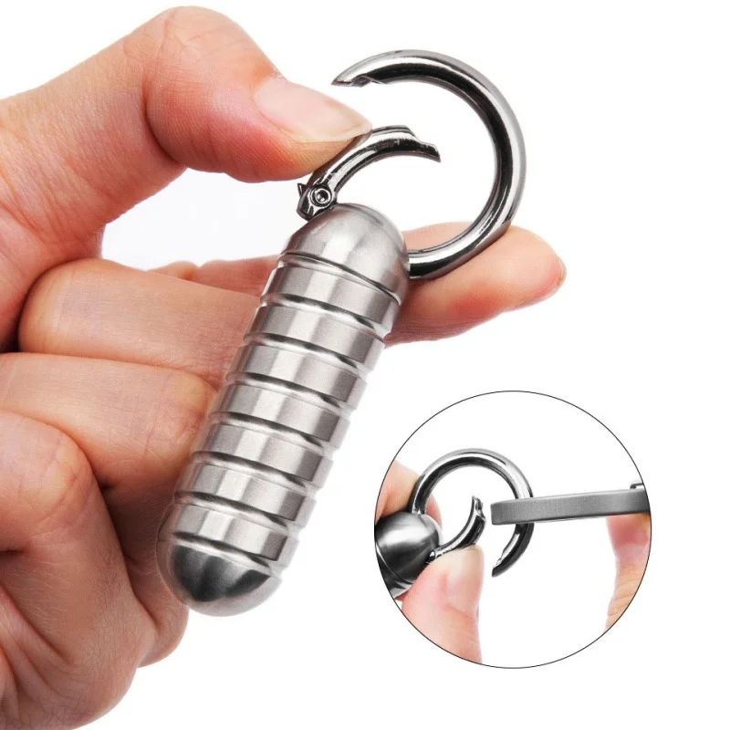 Titanium Alloy Sealed Capsule Storage Container Thread Bottle Multi-function Gadget Keychain Medicine Case Waterproof Pill Box
