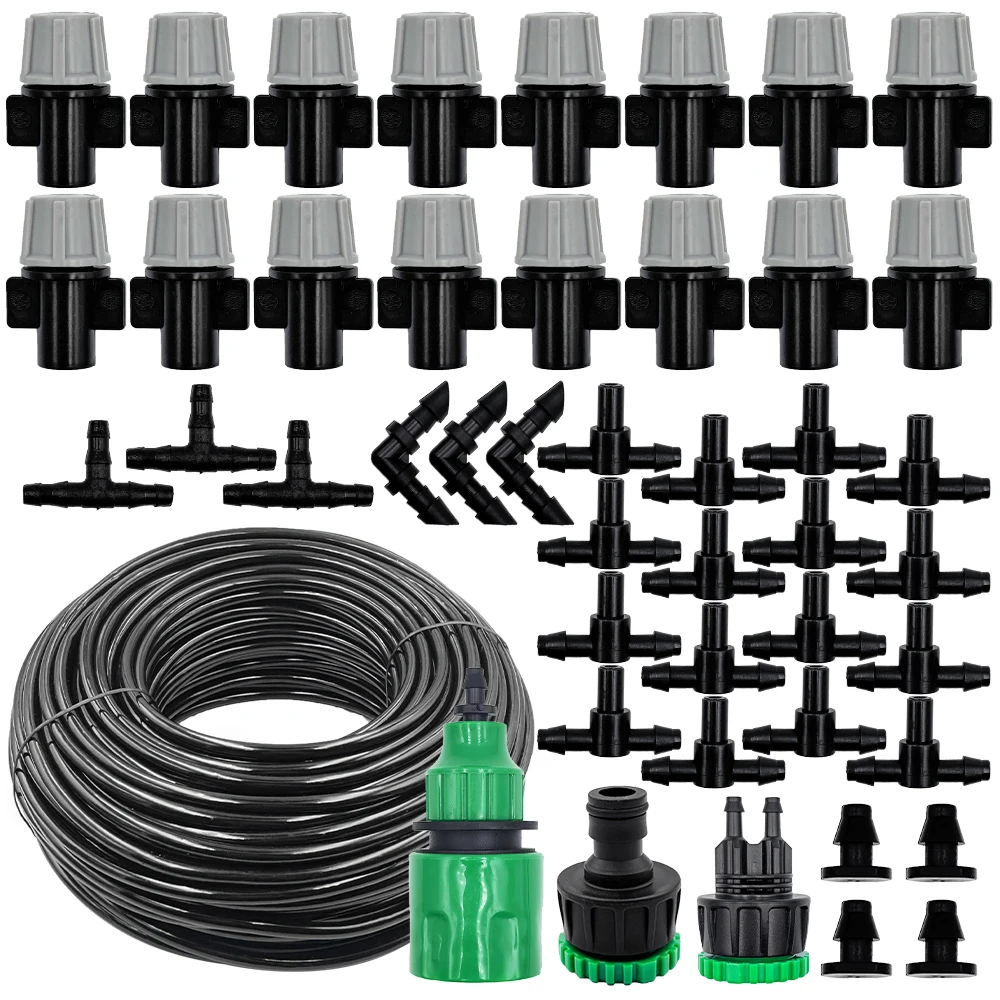 

10-20 м автоматическая ирригационная система для полива, портативные насадки для запотевания, распылительная головка для садового шланга с тройником 4/7 мм для патио