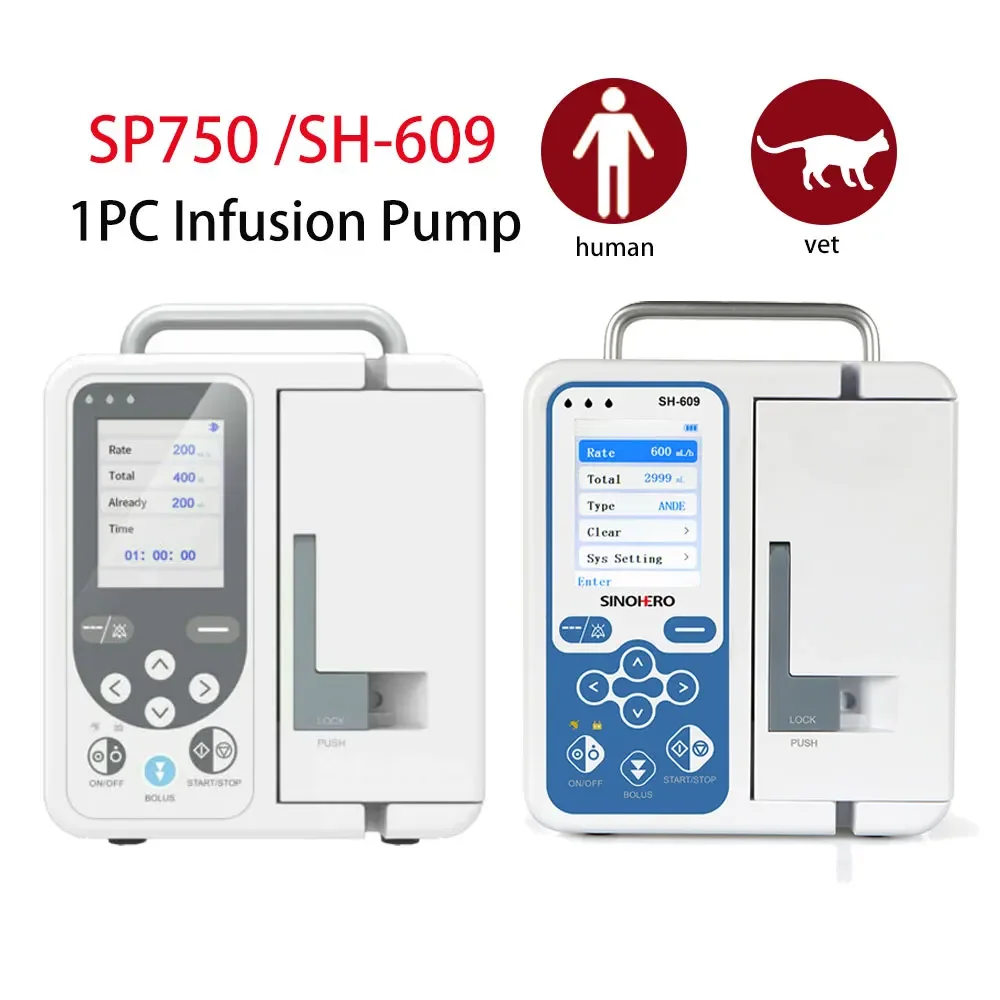 

1pc CONTEC SP750 Infusion Pump Human or Veterinary Use Real-time Alarm Large LCD Display Volumetric IV Fluid Syringe Pump