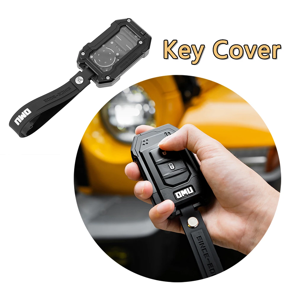 

Lantsun OMU013 Key Case Key Fob Metal Key Cover for Jeep for Wrangler JL/JT Exterior Accessories