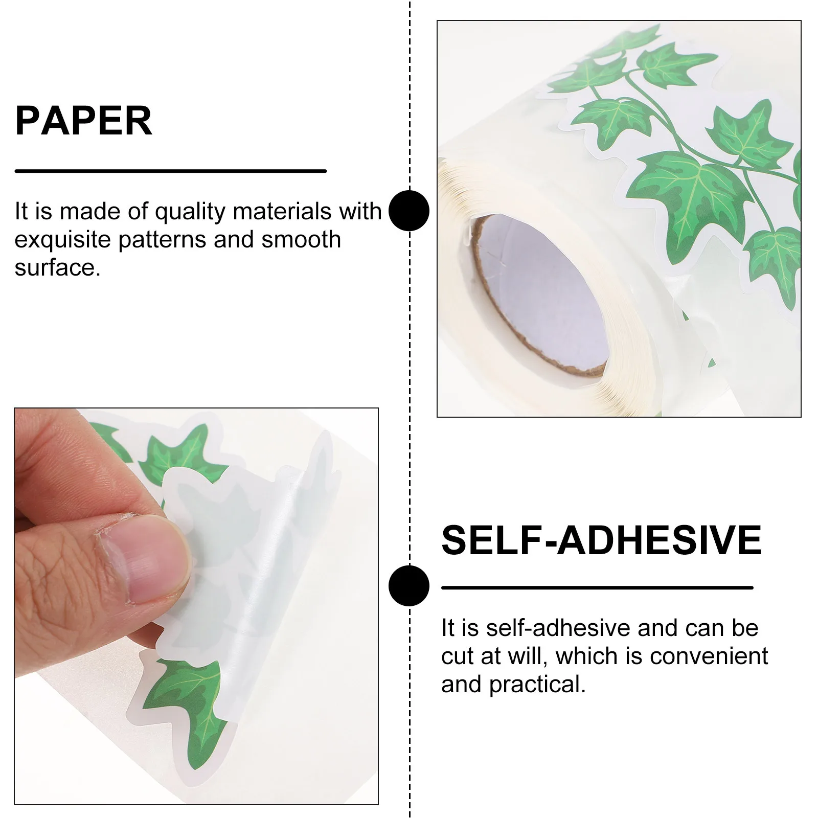 

1 Roll Classroom Bulletin Border Sticker Greenery Leaf Themed Decorative DIY Chalkboard Wall Kindergarten Party