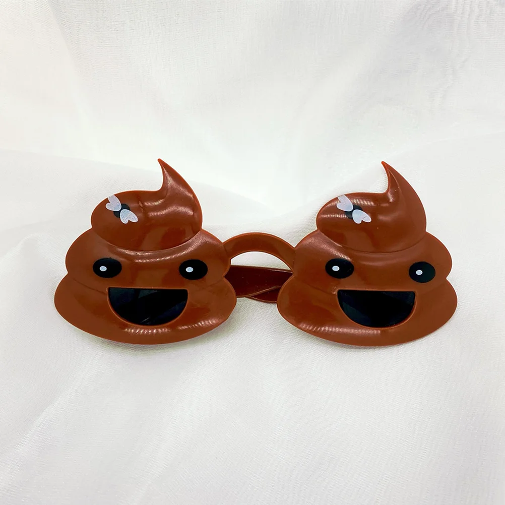 2 Pcs Sun Glasses Funny Poop Sunglasses for Party Cosplay Garbage Truck Birthday Supplies Favors Light Brown Costume