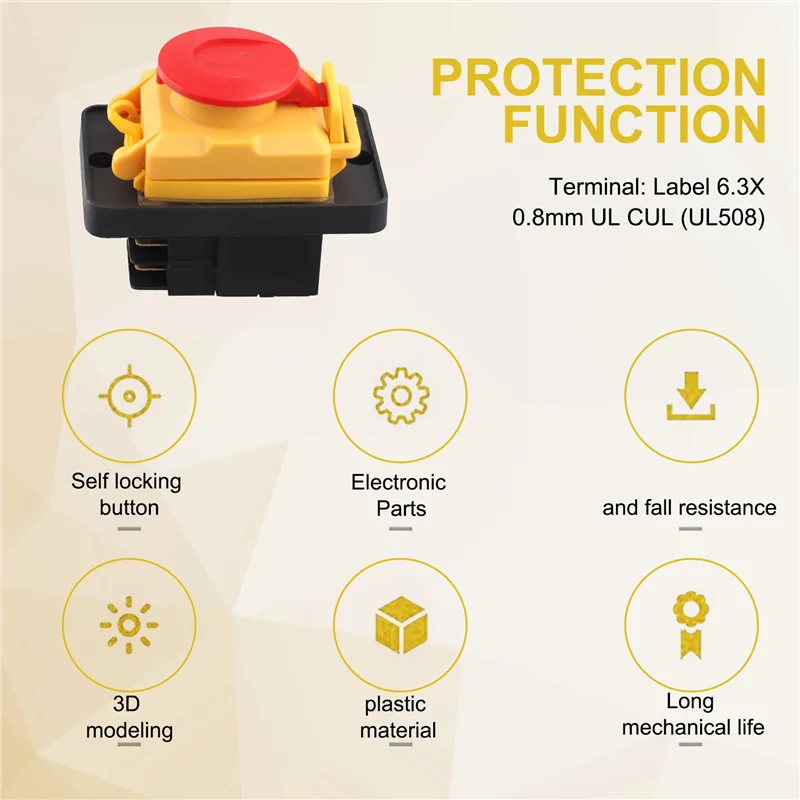 

【Price-Drop!】2X KJD12 Electromagnetic Switch KJD12 16A 220V Magnetic Waterproof Explosion-Proof With Emergency Stop Button