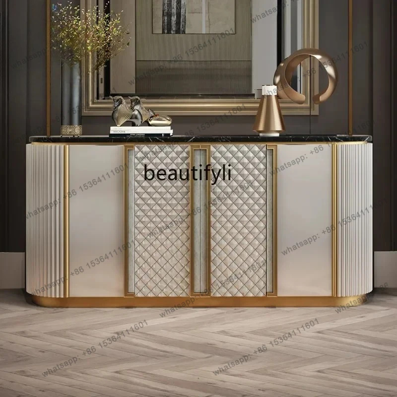 

Легкий роскошный обеденный боковой шкаф для ресторана, мраморный фойе, декоративный входной шкаф
