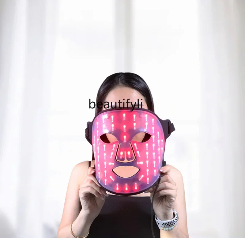 Neck Beauty Instrument Red Blue Yellow Light Four-Color Face Absorption Multifunctional Led Silicone Mask