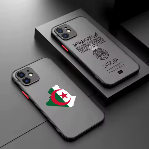 Algeria Map Flag Passport Phone Case For Samsung Galaxy S25 S24 S23 S22 S21 S20 S10 FE Note20 Plus Ultra Lite 5G Back Cover