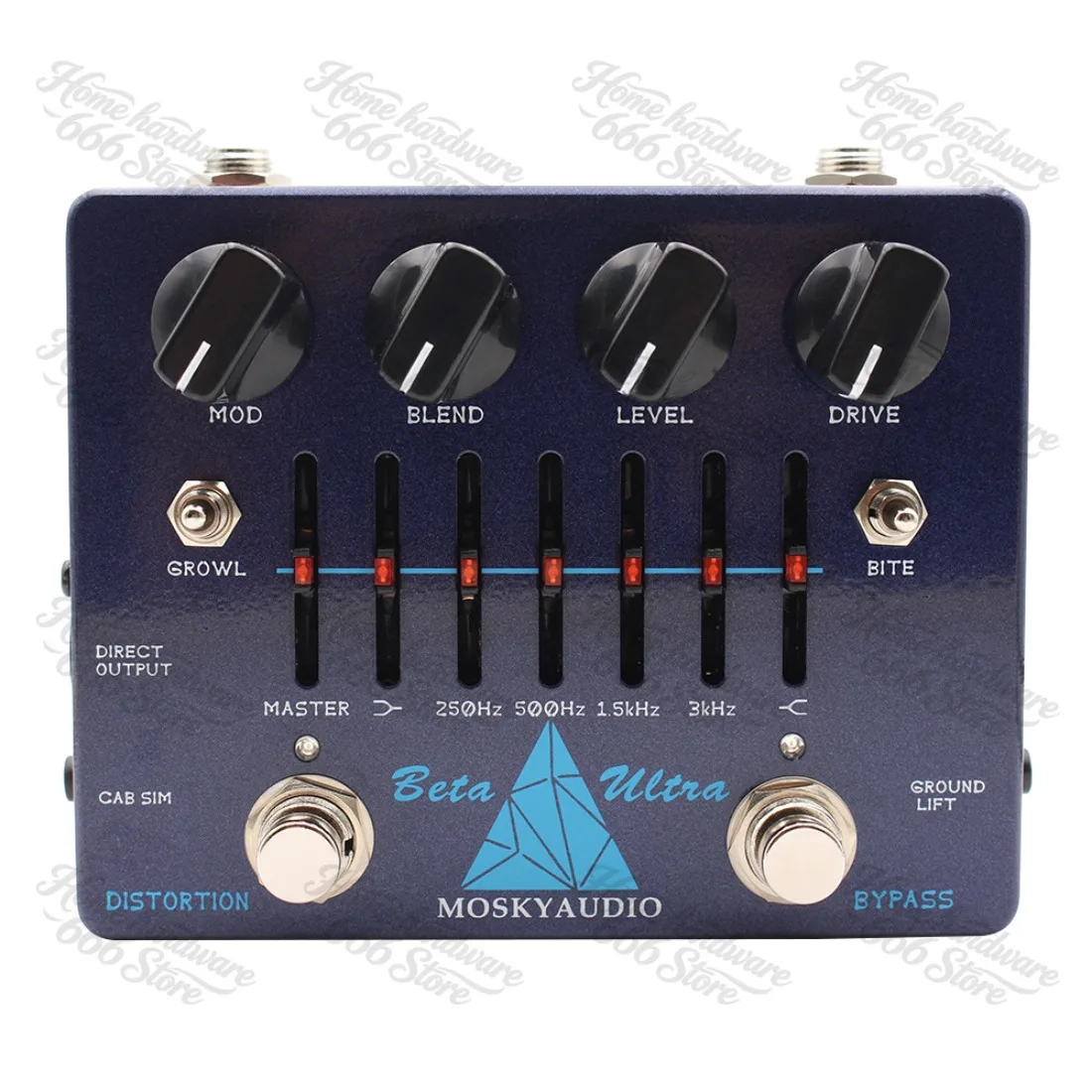 Ultra Bass Preamplifier Preamp/Distortion/6 Band EQ Effect Pedal for Electric Bass