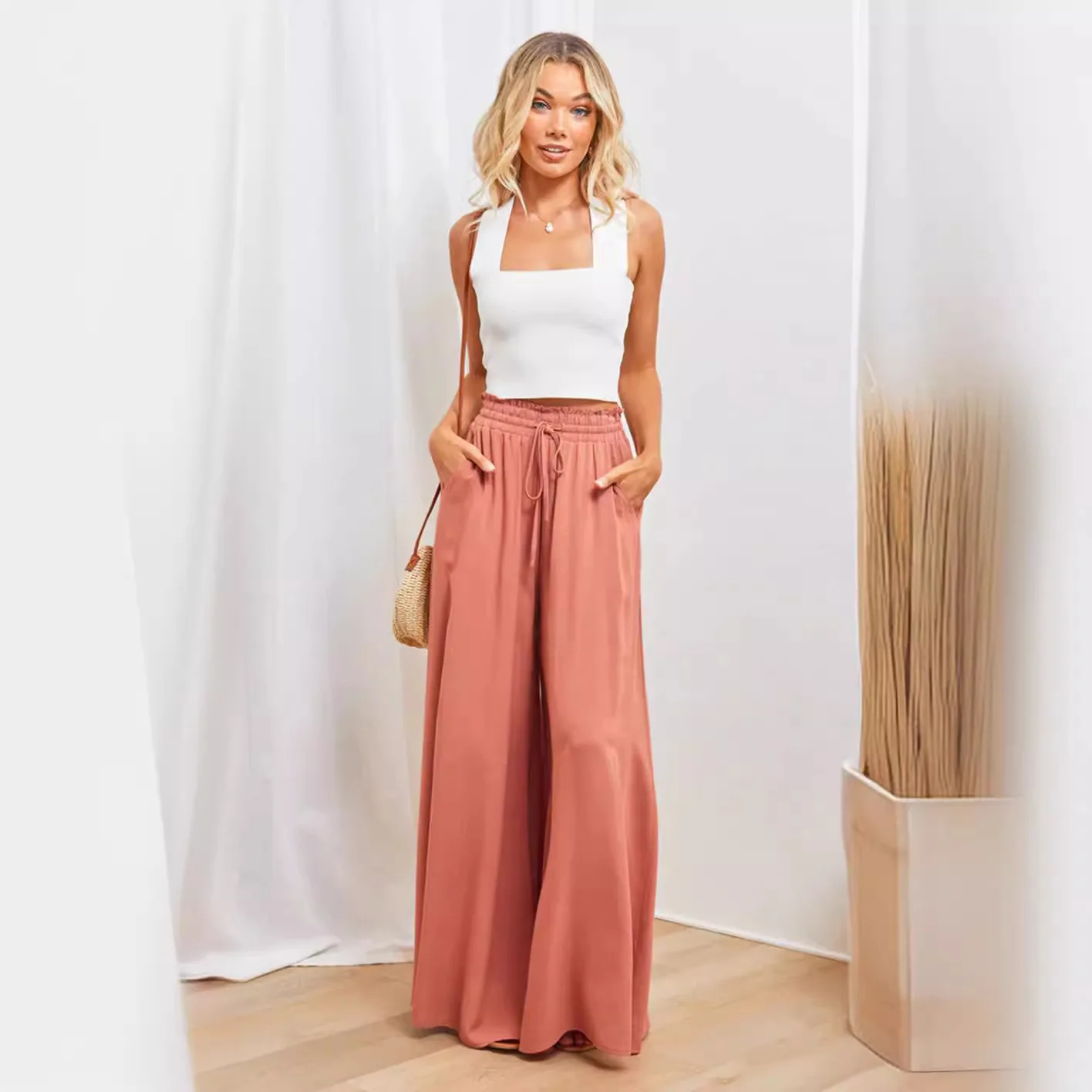 2025 Spring/Summer New Comfortable and Casual Wide Leg Explosive Loose and Casual Fashion Pants for Women Women Pants