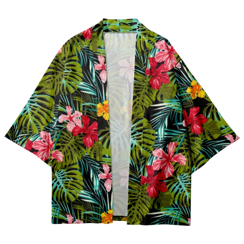 Summer Samurai Kimono Men Japanese Fashion Stylish Cosplay Haori Streetwear Kimono Hawaiian Yukata Beach Cardigan Robe Hot Sale