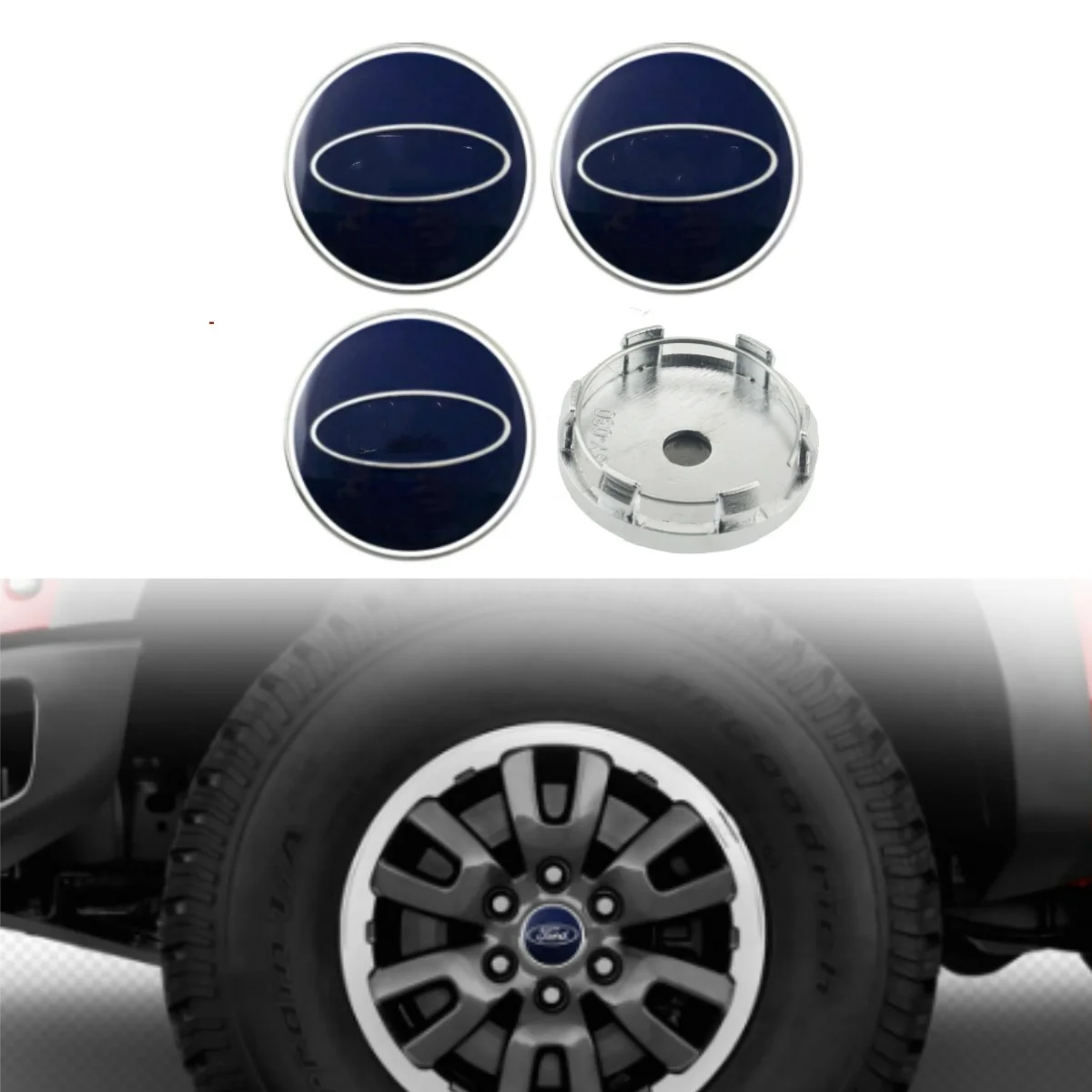 4PCS 60MM Car Wheel Rims Center Hub Caps“Mustang, Cobra”Logo 3-colors Available For Ford Focus, Fiesta Car Accessories