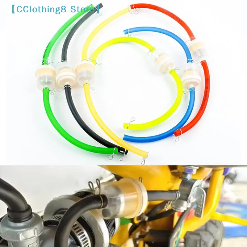 Motorcycle Universal Gas Fuel Filters And Fuel Pipe For 49cc 50cc 110cc 125cc Motocross Dirt Pit Bike Moped Scooter ATV 【AliS8】
