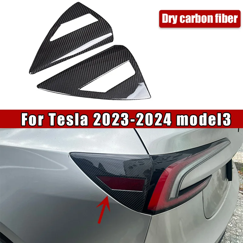 tesla model 3 Car Charging Port Panel Trim Fuel Tank Cap 3+ Highland 2023, 2024 Car Tuning Accessories Sticker Real Carbon Fiber