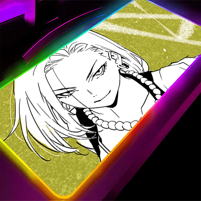 RGB-Mauspad, Dragon Ball, Android, 18 Gamer, großer Computer, erweitertes Spiel, LED-Mauspad, Schreibtischunterlage, Tastatur, Gummi-Hintergrundbeleuchtung, Teppich