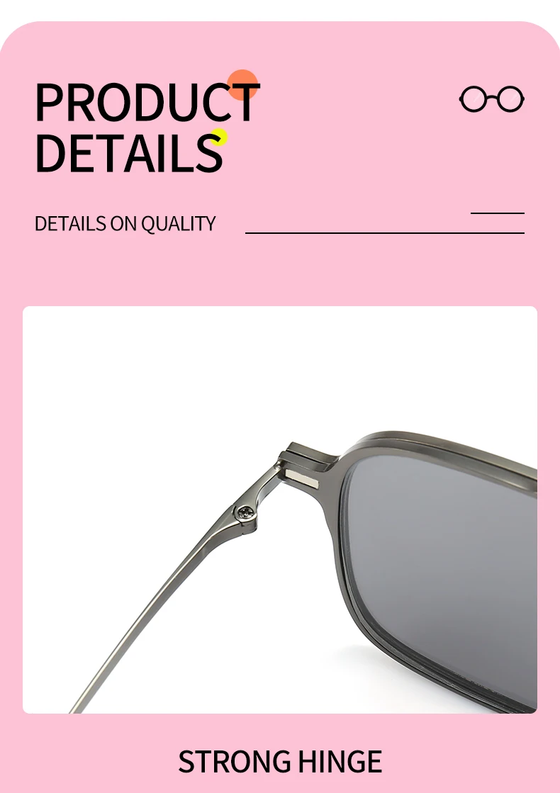 Metall 3-in-1 neuer Stil Magnet Clip auf Brillengestell Trend polarisierte Sonnenbrille für Männer 2023 optische Computerbrille UV400 7009 – Detail 6