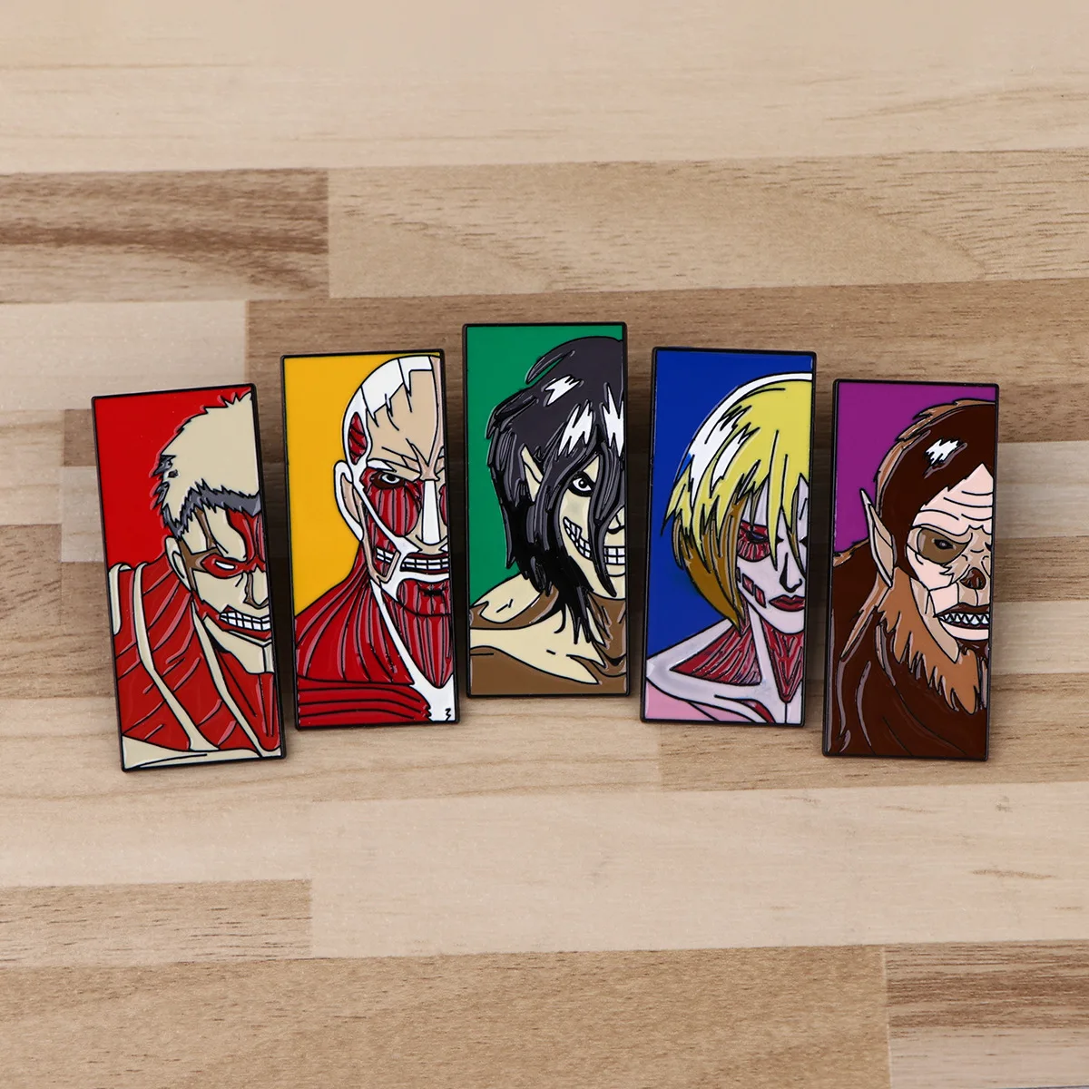 5pcs Anime Attack Titan Cartoon Enamel Brooch Funny Founding Titan Metal Badge Lapel Pin Cosplay Jewelry Accessories Fan Gifts image 4