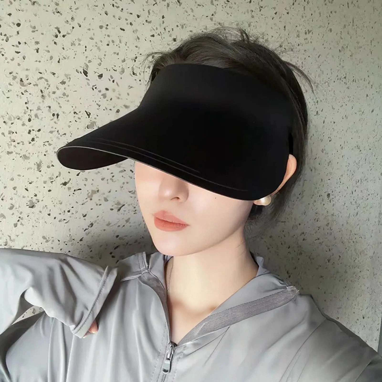 In Summer The Seamless Large-eave Empty-top Sun Hat Can Be Folded To Prevent Ultraviolet Rays Ultra-light Empty-top Sun Hat