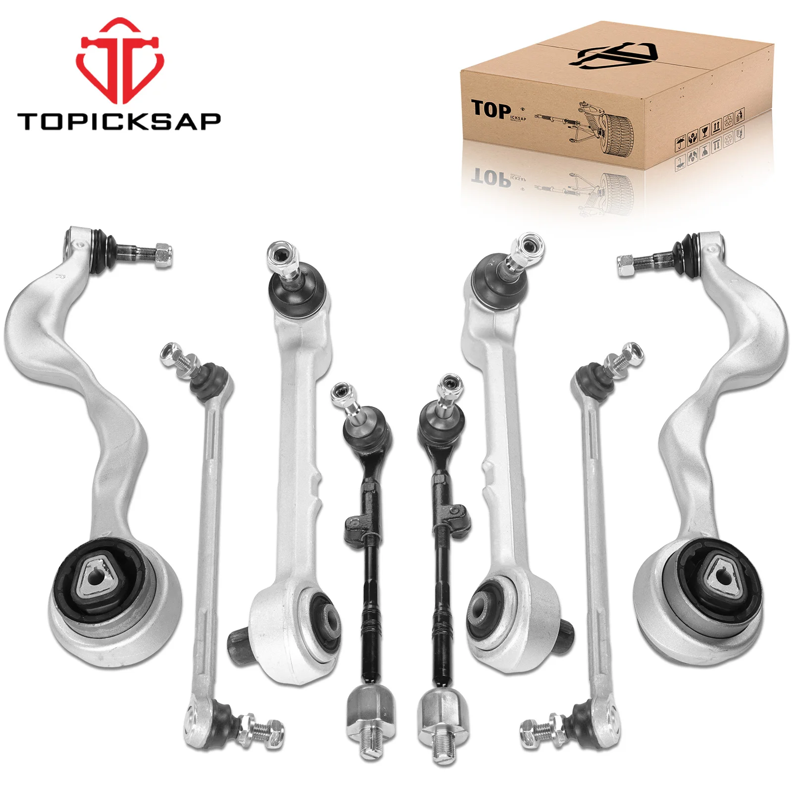 TOPICKSAP 8Pcs Front Lower Control Arm Ball Joint Sway Bar Link Assembly Kit for BMW 128i 325i 330i 335i E90 E91 E92 E93 2007-13