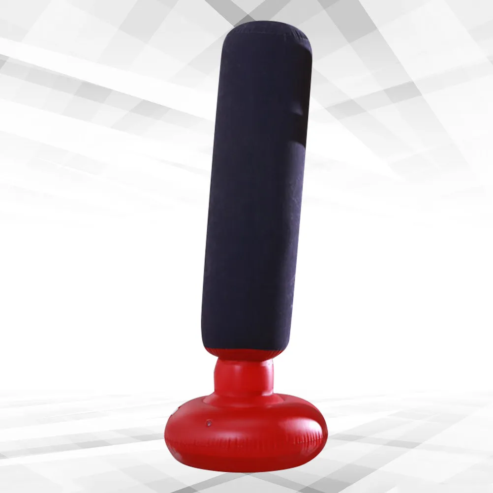 Inflatable Boxing Sandbag Dark Blue 1.6m Flocking Style Heavy Duty PVC Stand Punching Post for Adults Teens Home Gym Training