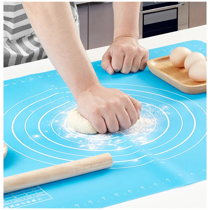 Kneading Pad Silicone Rolling Dough Mat Non-stick Surface Reusable 26x29cm With Scale Kitchen Gadgets Cooking Grill Pastry Tool