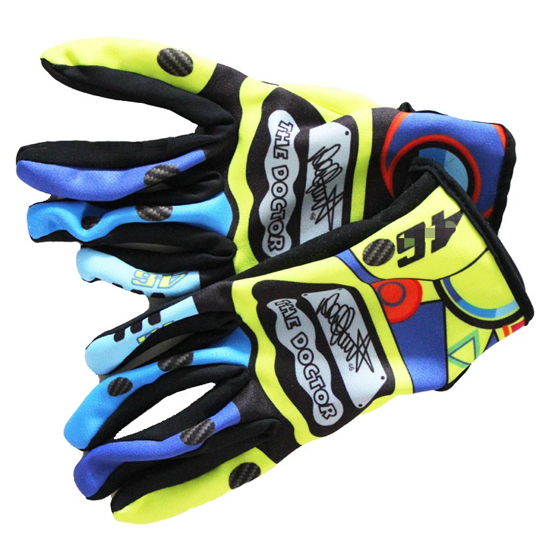 2024 New VR46 RACING Moto Gloves Men Top Mountain Bike Mx Glove Blue Motorcycle Gloves Top Motocross Glove Guantes Moto