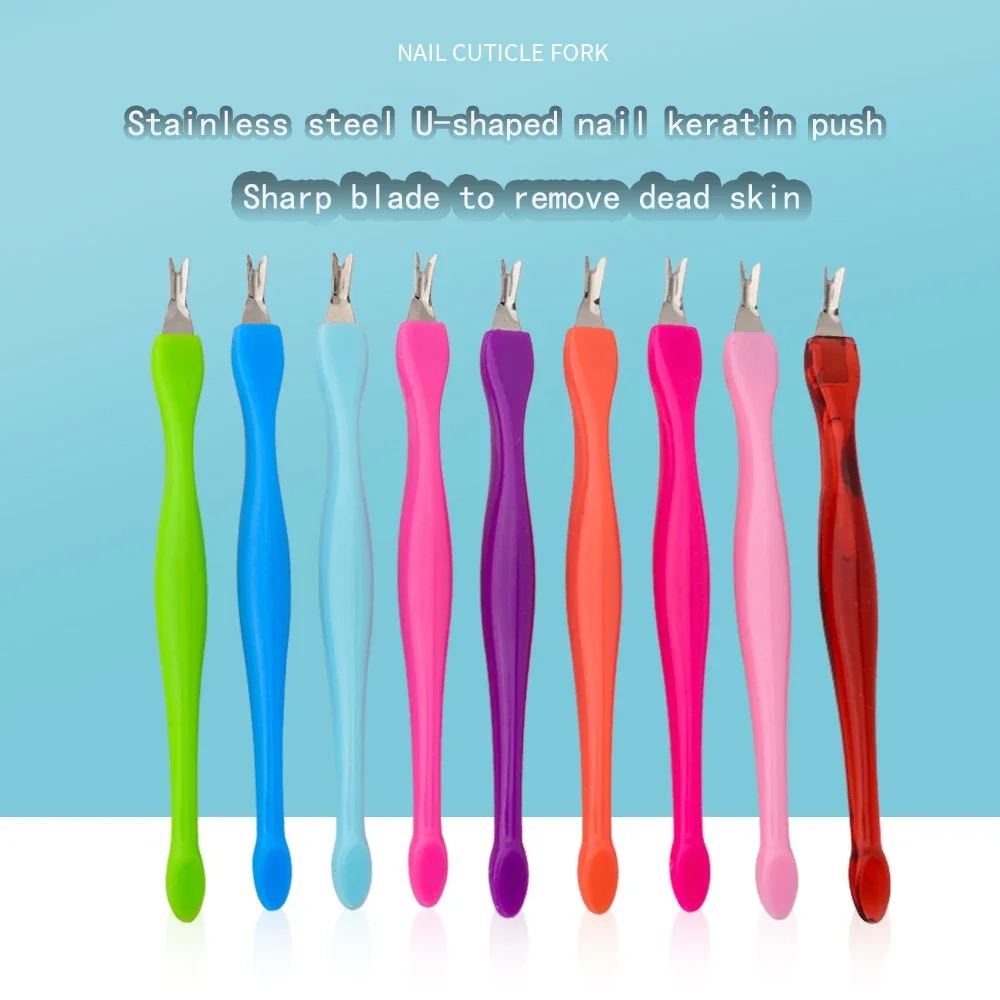 10 pieces/dead skin exfoliation tool for repairing dead skin, fork push rod, crystal nail tool, mixed colors