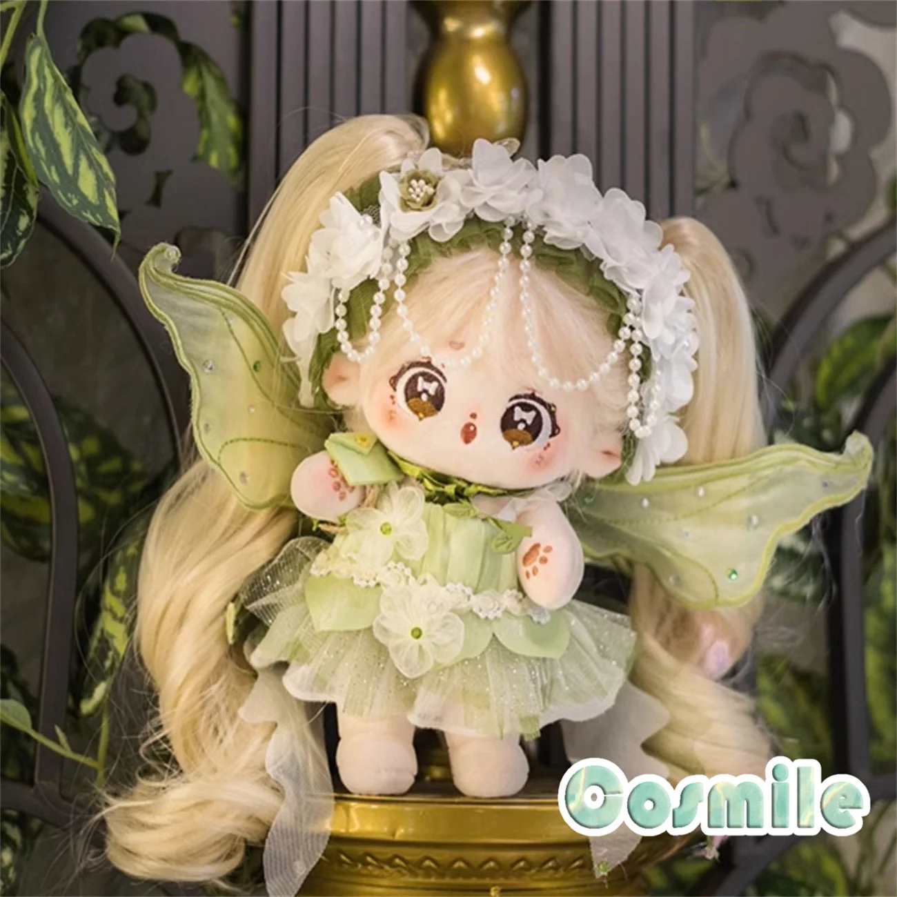 No Attributes Green Elves Elf Fairy Wing Forest Messenger Costume Stuffed 20cm Plush Doll Doll's Clothes Dolls Accessories MN