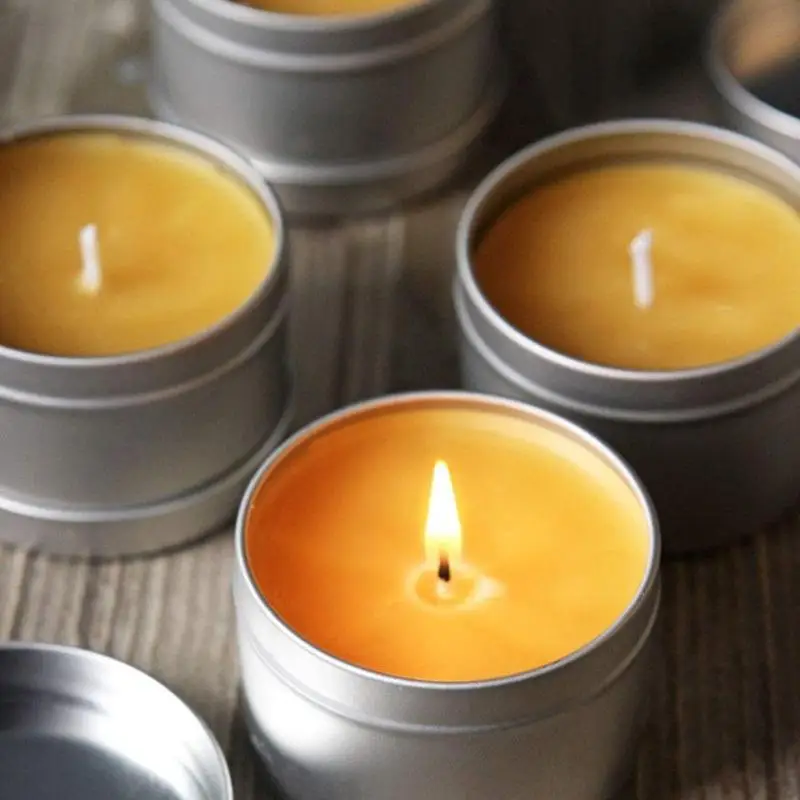 5Pcs Luxury Candle Jars with Lid Bulk Round Tin Containers for DIY Salves Skincare Beauty Samples