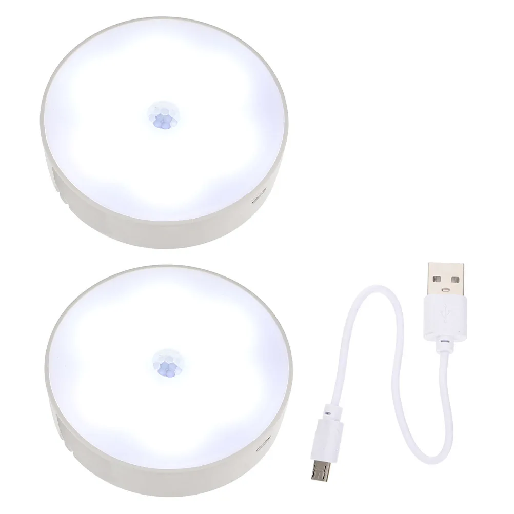 

2pcs Led Night Light Cabinet Human Body Induction Lamp Smart Sensor For Bedroom Wardrobe Stairs Corridor Home White