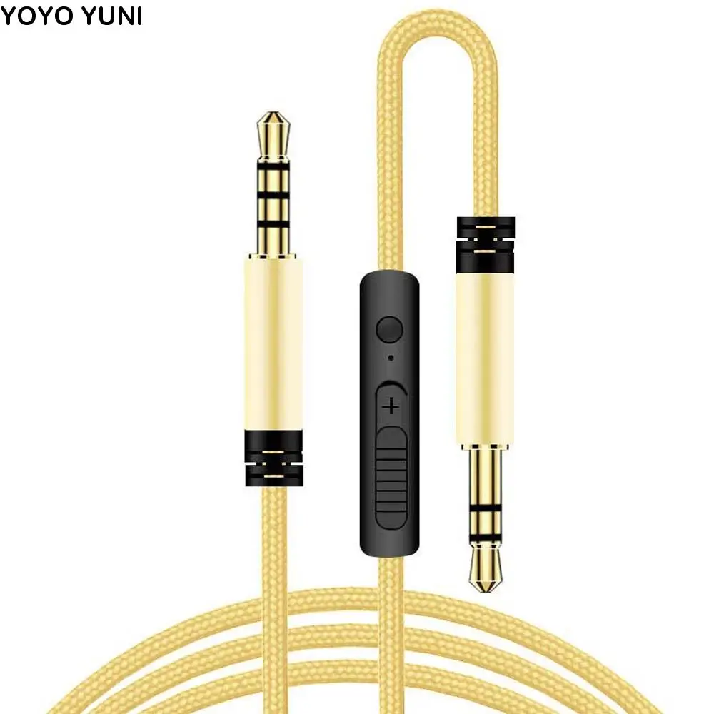

Earphone Speaker Line Nylon Braid Volume control Headphone Cord Gold-plated Plug Aux Cable Audio Cable Car Aux Cord Audio Wire