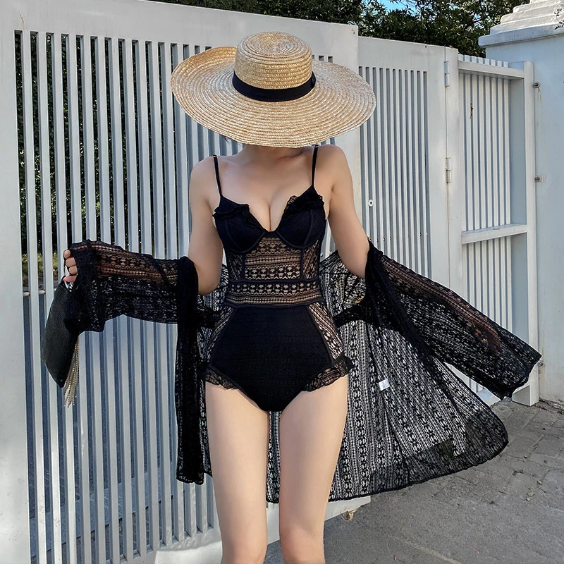 2024 New Beach Sexy Bikini Women's Backless Tie High Waist Cover Up Gathering Two Piece Skirt Summer Fashion Latest Swimsuits