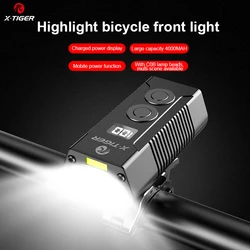 X-TIGER Outdoor Bicycle Light USB Charging LED Flashlight Rainproof Mountain Bike Front Lamp As Power Bank Bicycle Accessories