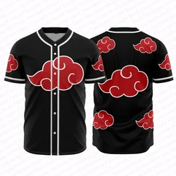 2024 New Japanese Anime Baseball Uniform Akatsuki Cartoon Childrens Baseball Uniform Mens Street Baseball Uniform T shirt