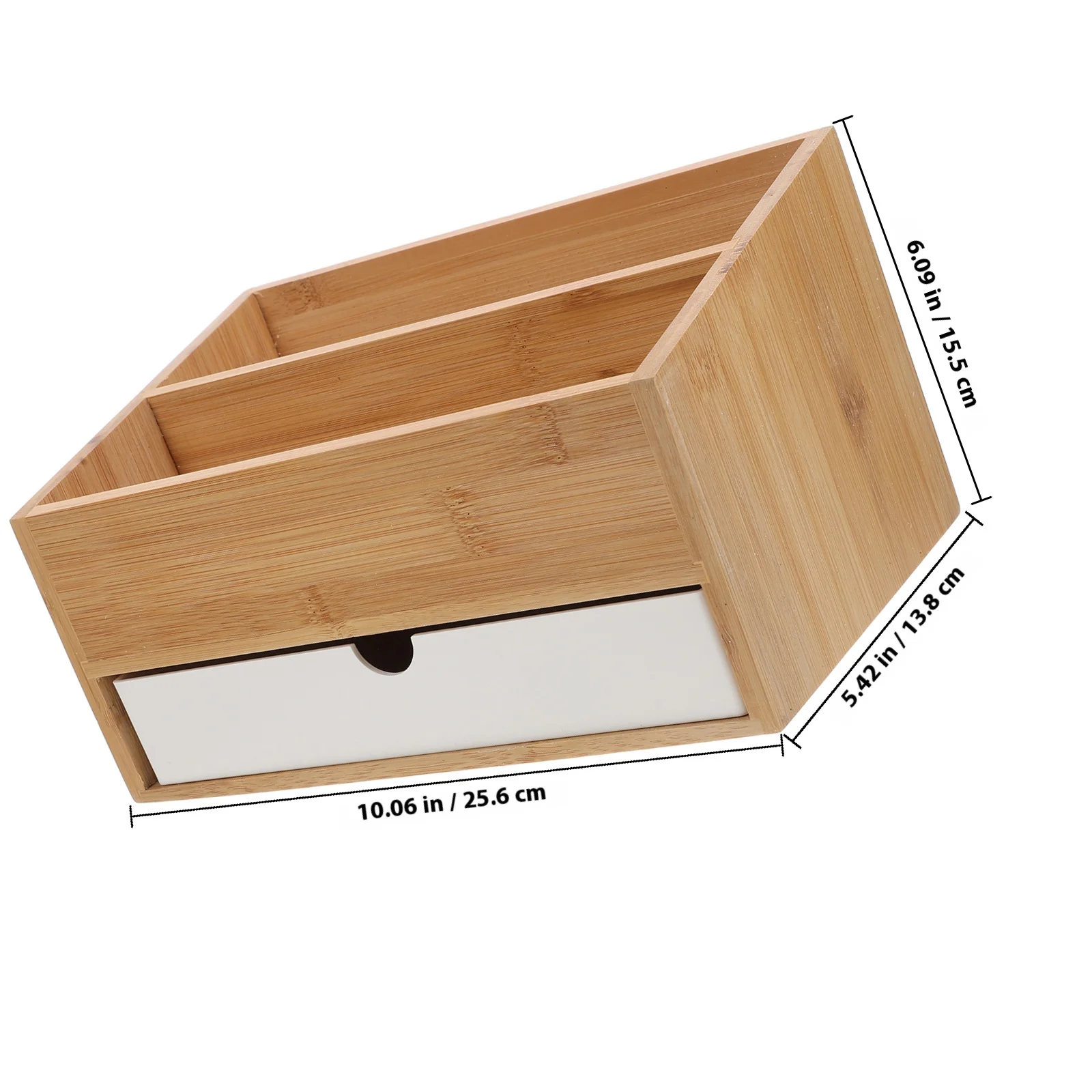 الخيزران مكتب منظم درج تخزين سطح المكتب متعدد الوظائف مخزن للمكياج حالة الغرور كونترتوب المنظم