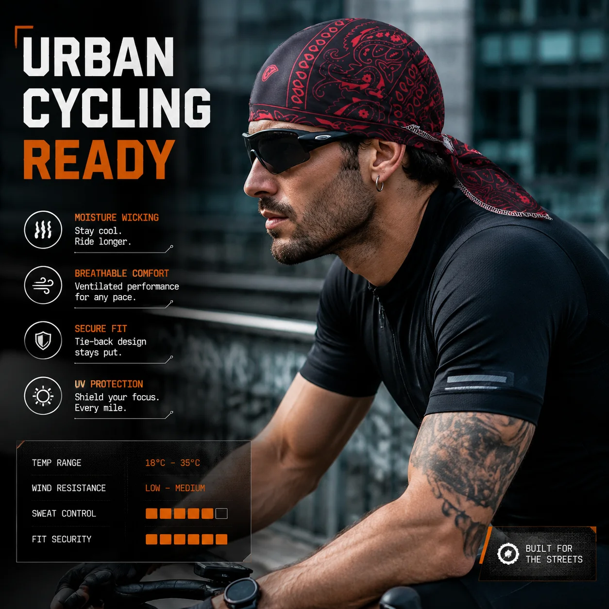 Pirate Style Sports Headpiece Adjustable Strap Headband Breathable Cycling Helmet Lining Street Dance Sports Headpiece