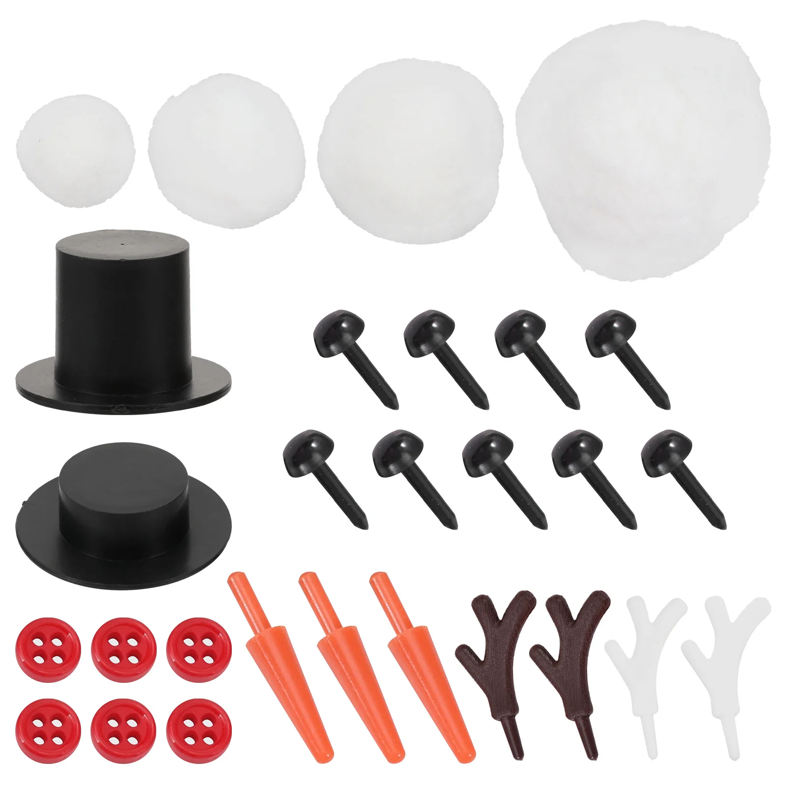 Ensemble de 3 matériaux de bricolage, bonhomme de neige de noël, joli Kit de bricolage réaliste, accessoires de bonhomme de neige, artisanat de vacances amusant pour les enfants