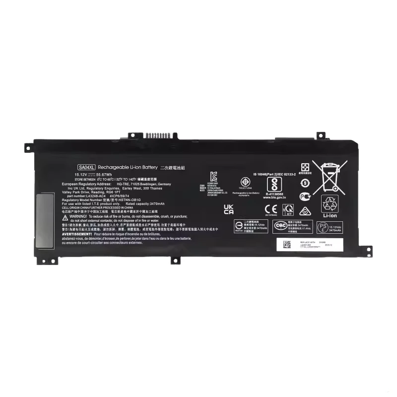 

SA04xl laptop battery for HP Envy x360 15 DR series New 15 12V 54 67wh l43248 AC2 L43267-005